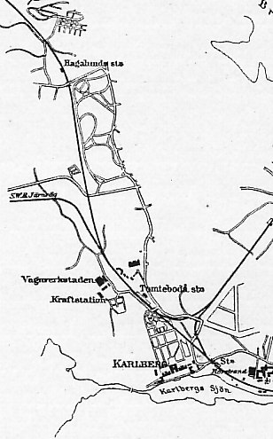 Karta över området kring Tomteboda